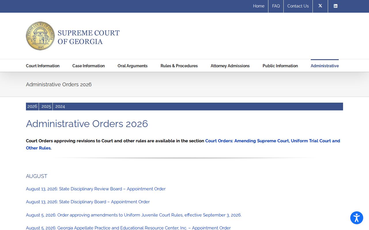 Georgia 2026 court administration updates for Cherokee County court schedules