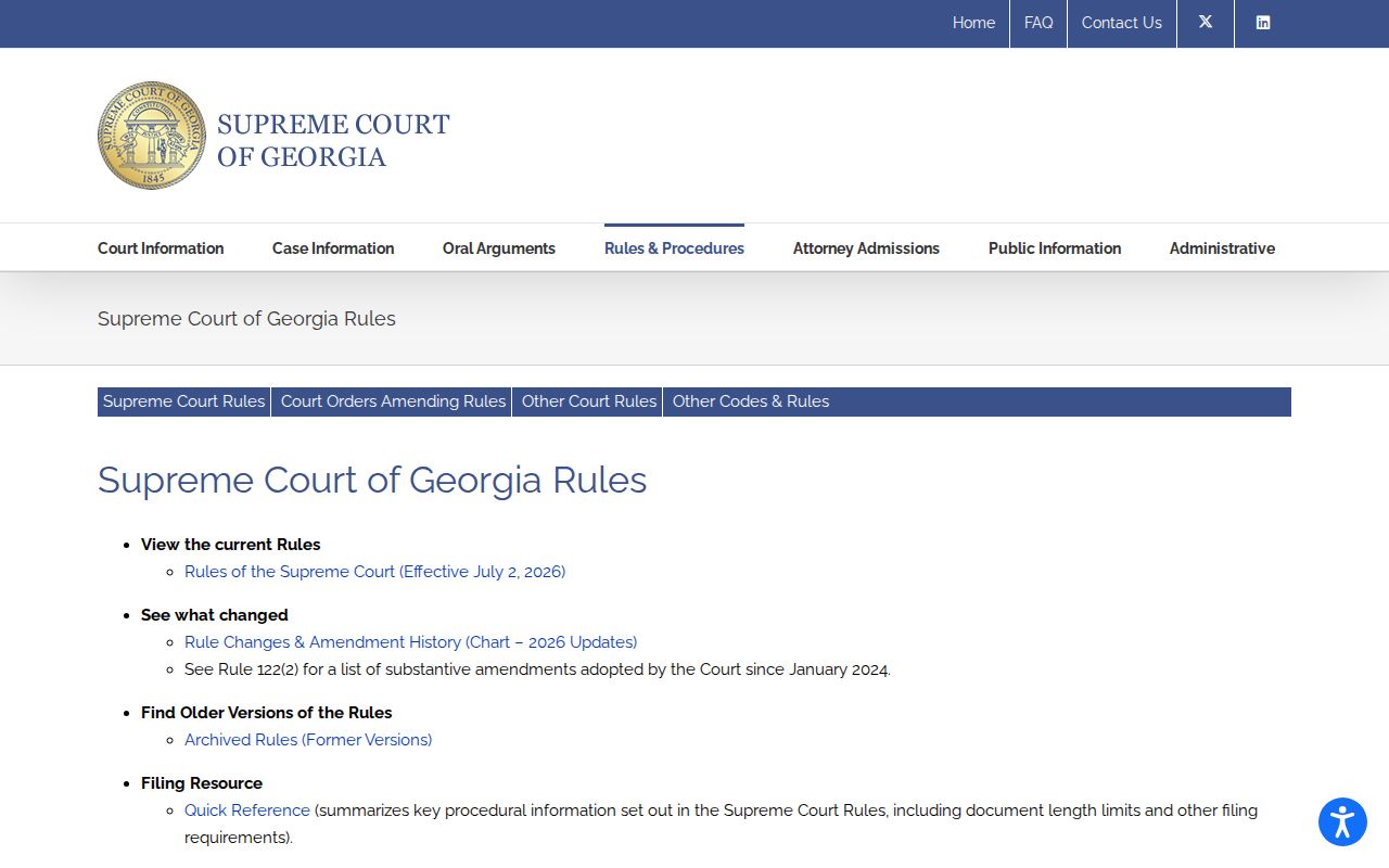 Georgia rules for Cherokee County criminal court docket access