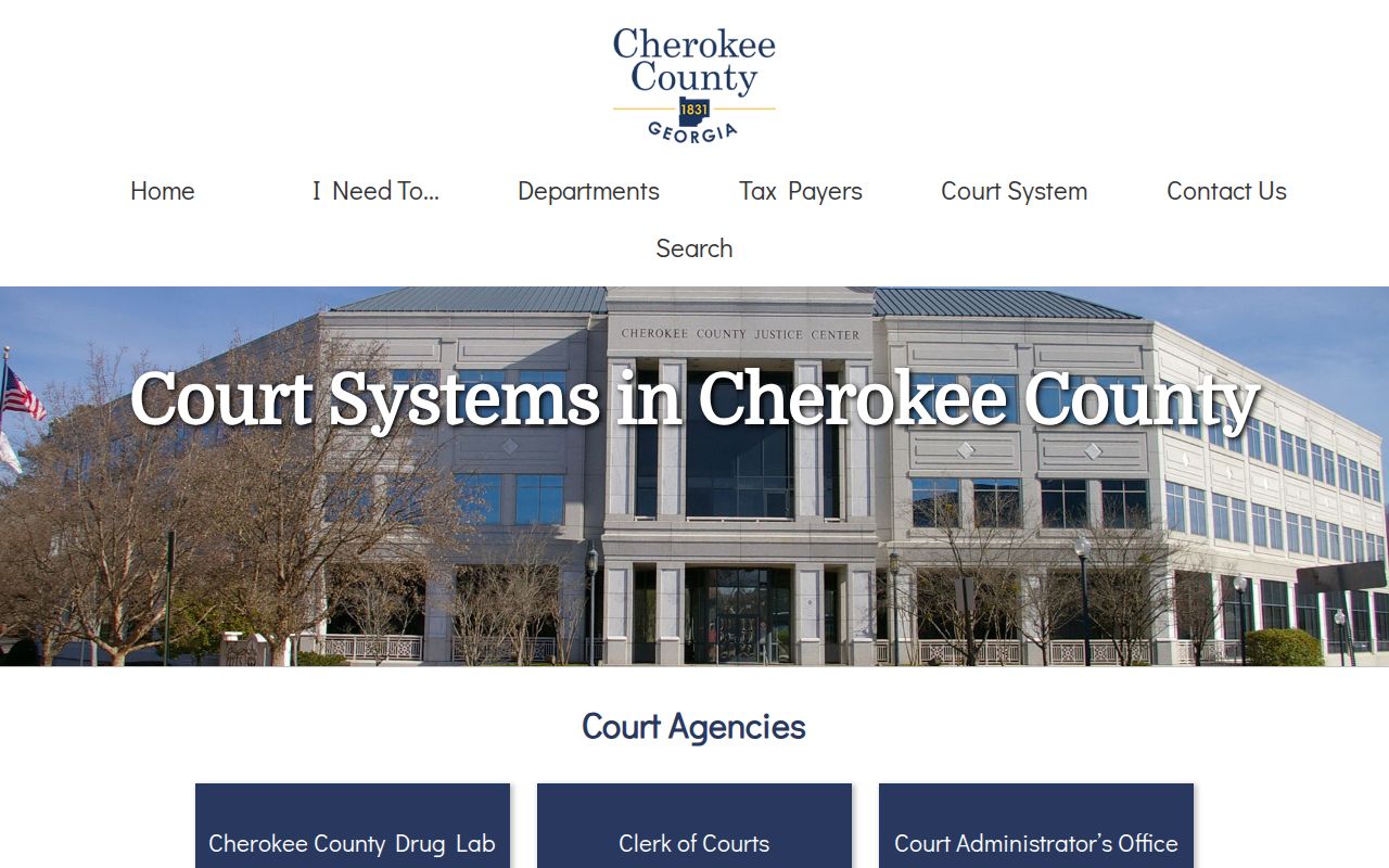Cherokee County court system map for court docket records